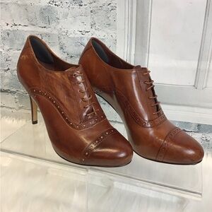 Cole Haan Brown Leather Heeled Oxfords